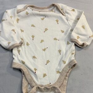 Old Navy - Cozy Cream and Gold Baby Long Sleeve Onesie